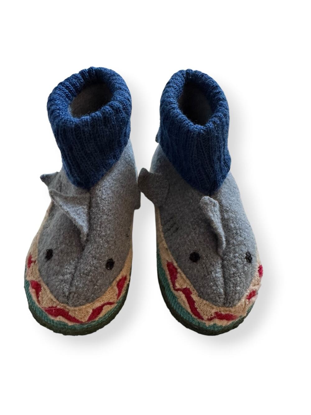 Garnet Hill wool shark slippers